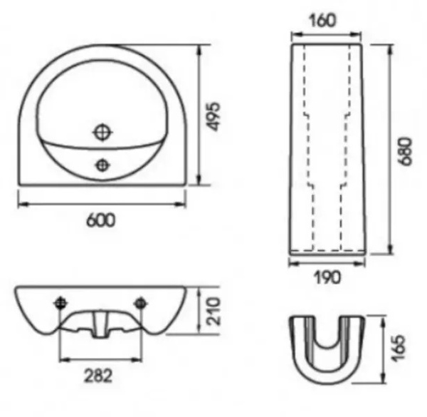 Раковина Dorff Optima OP4321WH